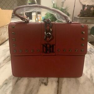 BadgleyMischka Elegant Red Studded Handbag